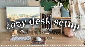cozy desk setup! aesthetic desk essentials & decor🌱✨