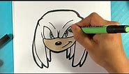EASY How to Draw KNUCKLES FACE from SONIC 2