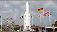 Décollage d'une fusée Ariane avec 4 satellites à son bord