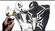 How To Draw Spider Man Vs Venom | Step By Step | Spider Man 2 PS5