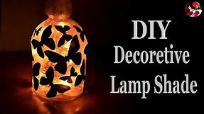 Easy Glass Bottle Crafts For Home Decoration | DIY Night Lamp Shade For Teenage Girls