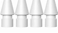 NIUTRENDZ 4 Pack Replacement Tips for Apple Pencil 2nd Generation and 1st Generation Fine Point Metal Tip, Wear-Resistant & Precise Control (White)