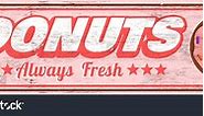 Vintage Donuts Sign On Wood Grain Stock Vector (Royalty Free) 2263083859 | Shutterstock