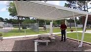 Freestanding + Retractable Awning shade structure. Installable anywhere in a yard!
