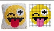 How to crochet emoji (C2c) housse de coussin emoji crochet 101 | افكار كروشيه جديده