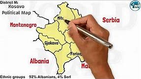 Kosovo Political Map 2023 / Republic of Kosovo South East Europe Status / Kosovo Serbian Map