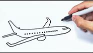 Cómo dibujar un Avion Paso a Paso | Dibujo de Avion