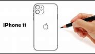 How To Draw iPhone 11 Easy