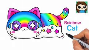 How to Draw Rainbow Cat | Aphmau Meemeows