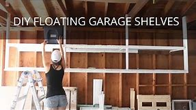 How to Build Hanging Shelves | Easy Floating Garage Shelves