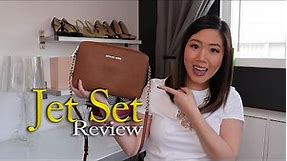 MICHAEL KORS Jet Set Crossbody Review - What Fits Inside - What's In My Bag - Large Saffiano Leather