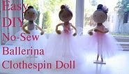 Ballerina Clothespin Doll DIY, How to Make a Ballerina Doll, Easy, No Sew