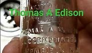 Thomas a Edison battery oil vintage glass bottle fresh diggs