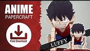 展開図無料配布】ペーパークラフト ルフィー ギア2 ONE PIECE LUFFY Gear2【Anime paper craft】