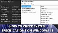 How to Check Computer Specifications on Windows 11