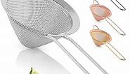 Zulay Kitchen 304 Stainless Steel Fine Mesh Strainer For Kitchen - Sieve Sifters For Food, Tea, Rice, Oil, Noodles, Fruits, Vegetables - Rust-Proof, Easy to Clean Drink Strainer (Silver)