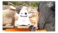 HAPPY HALLOWEEN! 👻🎃 Heres a full timelapse of chainsaw carving the Ghost Emoji! 👻