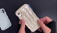 Water Ripple Curly Wave Frame for iPhone 11 Case,Soft Slim Silicone Water Ripple Pattern iPhone 11 Phone Case,Beige