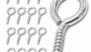 16 Pack 304 Stainless Steel Eye Screws,2.5 Inch M6 Heavy Duty Eye Hooks Screw, Eye Bolts Screw in Eye Hooks for Wood, Eye Bolts for Secure Cable Wires, Indoor & Outdoor Use