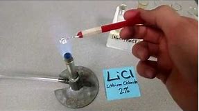 Qualitative Flame Test - LiCl Lithium Chloride