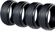 Rinfit Silicone Rings for Men - Mens Silicone Wedding Band - Silicone Ring Men - Rubber Wedding Rings - Rubber Rings Men - Infinity Collection - SetH, Size 8