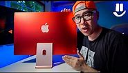 iMac 2021 M1 (Pink/Red) - Unboxing, Setup, First Impressions!