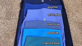 A comparison of all my blue leggings from lululemon! What is your favourite shade of blue from lululemon? #lululemon #lululemoncreator #lululemoncolours #lululemoncolorcomparison #bluenilelululemon #wildindigolululemon #lululemoncolors