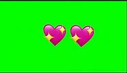 Rotating Hearts emoji green screen