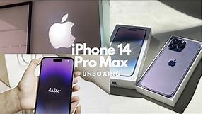 iPhone 14 Pro Max unboxing (Deep Purple) 2022  || new accessories + customization 🐻