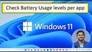 How to check Battery Usage levels per app on Windows 11