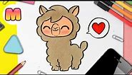 COMO DIBUJAR UNA LLAMA KAWAII - dibujos kawaii faciles - Aprende a dibujar una alpaca kawaii