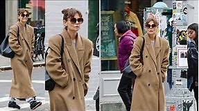 "Katie Holmes Evokes Jackie O Vibes in Oversized Sunglasses During NYC Stroll"