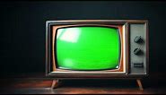 Old TV Greenscreen Effect Wooden CRT 4K | Snowman Digital
