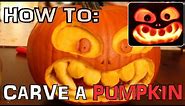 How to carve a scary pumpkin for halloween with knife only - no tools needed! - TUTORIAL