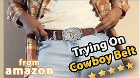 Cowboy Style Classic Western Leather Belt Review | Beltroad Real Carved Leather