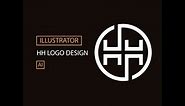 HH logo design in Adobe illustrator
