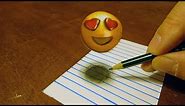 😍SMILING FACE WITH HEART-EYES - DRAWING 3D HEART EYES EMOJI FOR KIDS - BY VAMOS