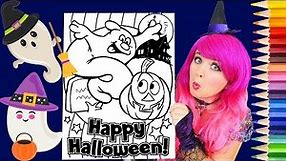 Coloring Halloween Ghost & Pumpkin Coloring Page Prismacolor Pencils | KiMMi THE CLOWN