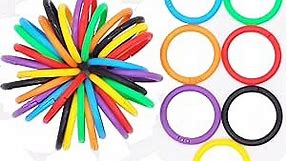 Loose Leaf Binder Rings, 22mm 0.85 Inch Plastic Office Book Ring 7 Color Mixed DIY Keychain Ring Clips
