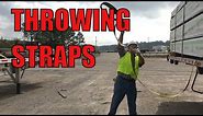 Proper Technique for Throwing Straps | How to Secure a Flatbed Load | Throw Straps | Trucking Safety
