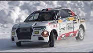 Audi RS1 Quattro Proto racing on SNOW! - Turbo V6 Engine Sound at Livigno Ice Track!