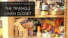 Organizing a Packed Triangle Linen Closet | The Organizer Diaries