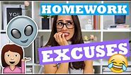 10 HILARIOUS Homework Excuses | Study With Jess |
