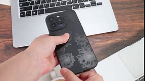 OOK Floral case for iPhone 14 Pro Case, Cute Sunflower Floral Blooms Design Soft TPU Shockproof Protective for Women Girls Phone Cover - Black Flower