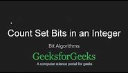 Count set bits in an integer | GeeksforGeeks