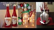 Christmas Wine Bottle Decor. Crafts with empty wine bottles!