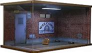 1/18 Scale Model Car Display Case - 1:18 Car Garage Display Case with Clear Acrylic Cover and LED Lighting for Die-Cast Cars, 1 Parking Route 66-Left