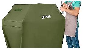 Zober BBQ Grill Cover - 64 Inch Waterproof Double Layered Fits Weber Gas Grill Cover Charbroil Grill & Smoker - Gas Grill Covers w/Air Vents, Dual Handles - 600D Oxford Fabric, Olive