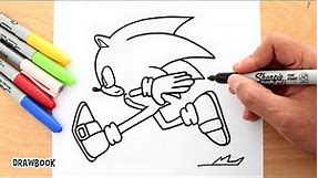 How to draw SONIC The Hedgehog Running (step by step)