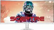 Sceptre 30-inch Curved Ultrawide Monitor 2560 x 1080 up to 200Hz DisplayPort HDMI 1ms AMD FreeSync Premium 99% sRGB Picture by Picture/PIP, Build-in Speakers White (C305B-FUN200W)